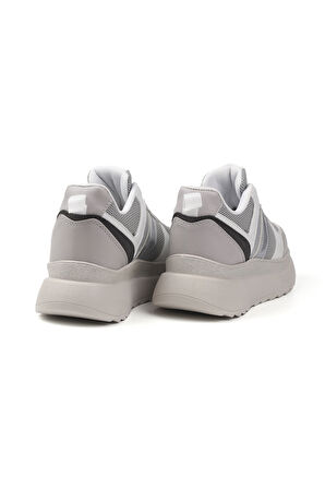 Kadın Buz Gri Simli Sneaker Hafif Ortopedik Günlük Spor Ayakkabı