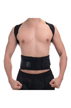 Unisex Siyah Manyetik Dik Duruş Kifoz Korsesi