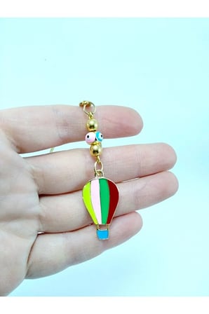 Metal Uçan Balon Nazar Boncuğu Araba Dikiz Ayna Süsü Lüks Hediyelik Aksesuar Metalik İpli