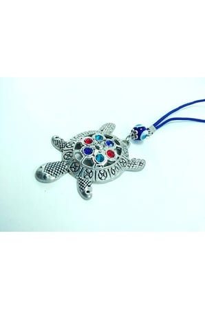 Renkli Parlak Taslı Metal Kaplumbağa Araba Dikiz Ayna Süsü  Hediyelik Aksesuar