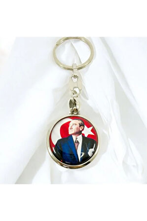 Renkli Atatürk Anahtarlık, Çift Taraflı Bombeli