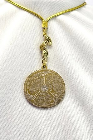 Salkım Nazar Boncuklu Çelik Çift Taraflı Ayetel Kürsi, Felak Nas Ihlas Dikiz Ayna Süsü