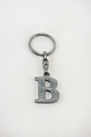 Gümüş Renkli Metal B Harfi Anahtarlık / Harfli Çanta Süsü