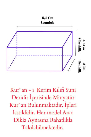 Mavi Renkli El Yapımı Siyah Cam Nazarlı Deri Çantalı Mini Kur'an-ı Kerim Lastikli Oto Ayna Süsü