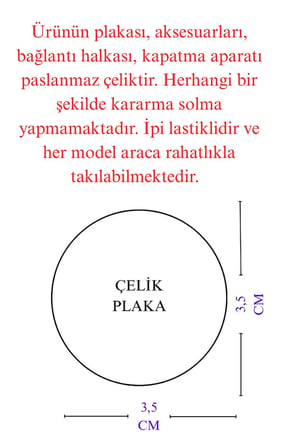 El Yapımı Cam Nazar Boncuklu Komple Paslanmaz Çelik Ayetel Kürsi Felak Nas İhlas Oto Ayna Süsü