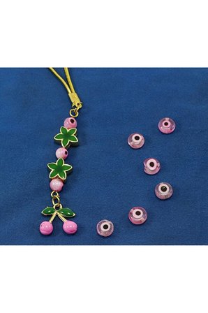 Küçük, Toz Pembe Lotus Çiçekli Kiraz Araba Dikiz Ayna Süsü, Yeni Araba Hediyesi
