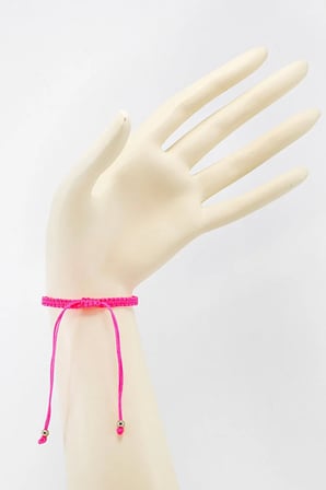 Pembe Renkli Asansörlü Gümüş Elips Zirkon Taşlı Nazar Bileklik, Hediyelik Bileklik