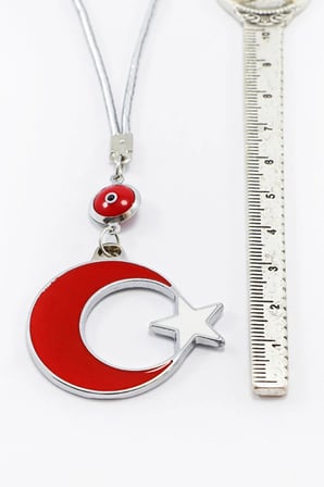 Çerçeveli Nazar Boncuklu Ay Yıldız Araba Dikiz Ayna Süsü, Yeni Araba Hediyesi