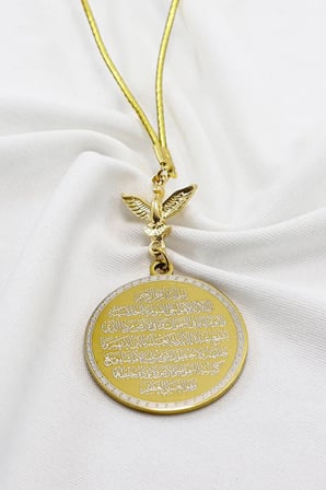 Kuşlu Paslanmaz Çelik Ayetel Kürsi Felak Nas İhlas Araba Dikiz Ayna Süsü, Yeni Araba Hediyesi