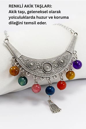 Otantik Metal Premium Araba Dikiz Ayna Süsü, Farklı Renklerde Akik Taşları, VIP Hediyelik