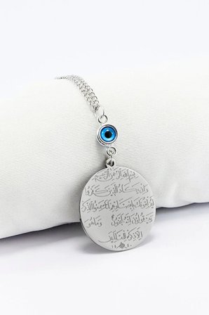 Çİft Taraflı Vazar Boncuğu Çelik Ön Allah Ayetel Kürsi Arka Felak Nas Ihlas Araba Dikiz Ayna Süsü