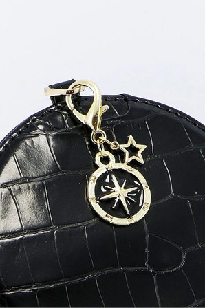 Siyah Gold Kuzey Yıldızı Metal Yıldız Gold Renkli Klipsli Cüzdan Süsü Charm Çanta Süsü Anahtarlık