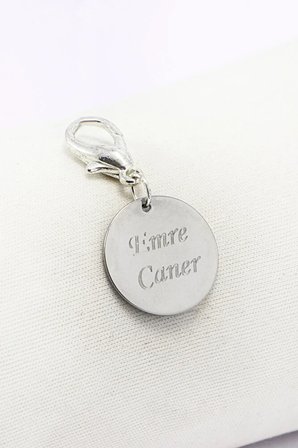 Öğrenci Okul Forması veya Mont İçin İsimli Kişiye Özel Metal Klipsli Fermuar Çanta İsimlik Charm
