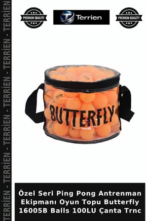 Özel Seri Ping Pong Antrenman Ekipmanı Oyun Topu Butterfly 16005B Balls 100LU Çanta Trnc