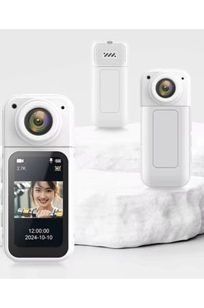 S70 Mıknatıslı Yaka Kamerası Hd Kalite, 30 Fps, Kolay Bağlantı, Boyun Askısı 2.7K siyah