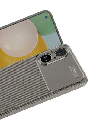 Realme 12 Lite Kılıf Auto Focus Karbon Kapak - Gri