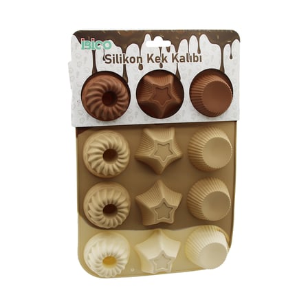 Silikon Muffin Kek Kalıbı Desenli