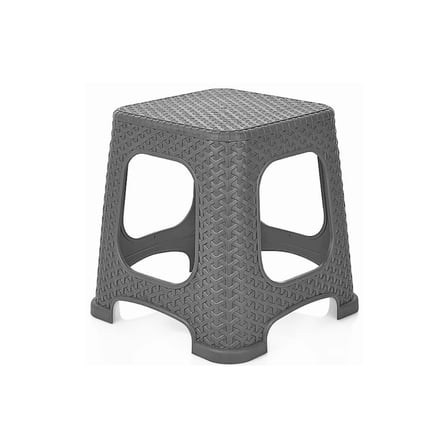 Antrasit Küçük Rattan Tabure