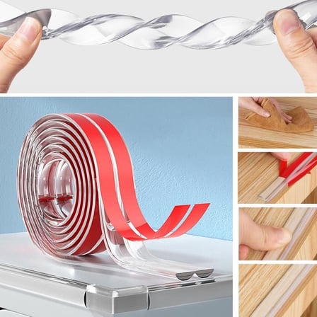 2 Metre Kenar Koruyucu Şerit, Silikon Şeffaf Masa Köşe Koruyucu Güçlü Bant