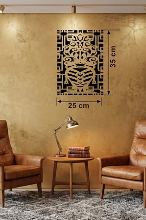 Otantik Lale Motifli Ahşap Duvar Tablosu - 25x35 cm Lazer Kesim Dekoratif Pano
