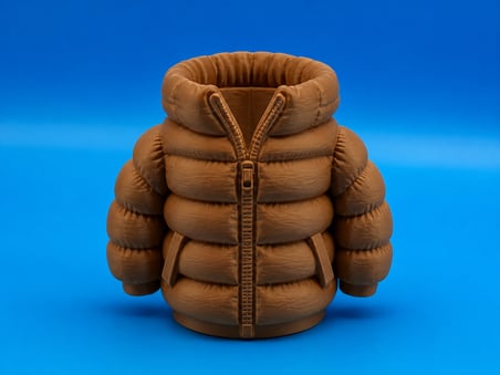 3D Baskı Şişme Mont Kalemlik - Masaüstü Organizer-Kahverengi