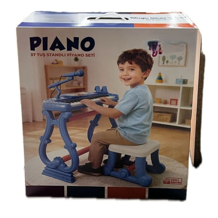 URT033-002 Ayaklı 37 Tuş Piano Org - Mavi