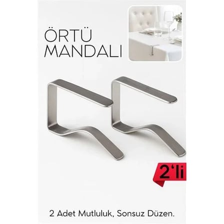2'li Masa Örtüsü Klipsi - Metal Masa Kelepçesi Masa Örtüsü Sabitleyici 722498