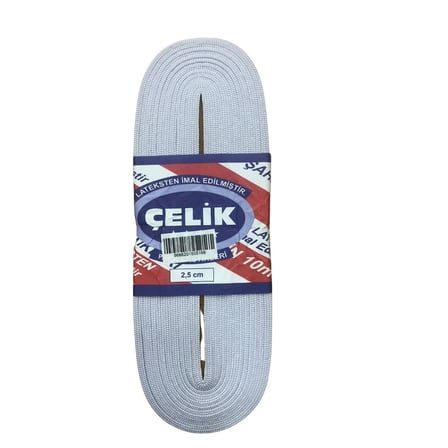 10 m 2.5 cm Beyaz Paça Lastiği