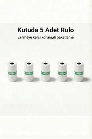 Kendinden Yapışkanlı Çocuk Kamera Baskı Kağıdı, 5’li Rulo 57X25MM Baskı Termal Kağıt Rulo