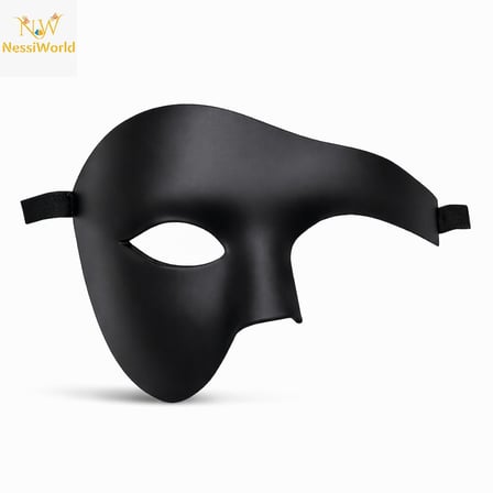 Siyah Yarım Erkek Maske – Phantom Parti & Balo Maskesi