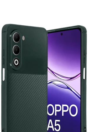 Oppo A5 4G Auto Focus Karbon Kapak - Koyu Yeşil