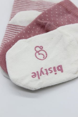 NessiWorld Puanlı Kaymaz Penye Soket Çorap 3'Lü BS10108 Pudra