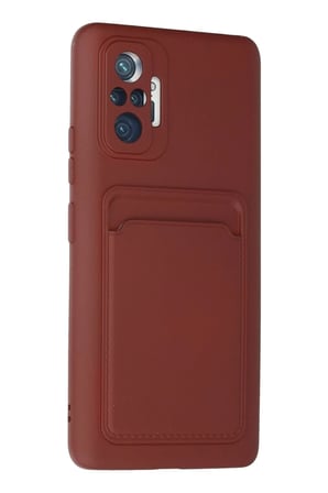 Xiaomi Redmi Note 10 Pro Kılıf Kelvin Kartvizitli Silikon - Bordo