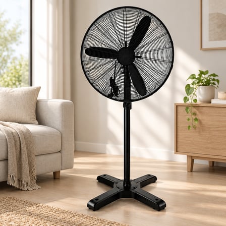 Ayaklı Sanayi Tipi Vantilatör - Metal Pervane, 3 Kademe, 220V