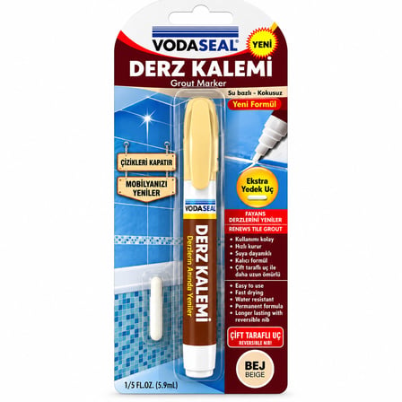 10 Adet Bej Derz Kalemi Su Bazlı - Kokusuz Yedek Uç