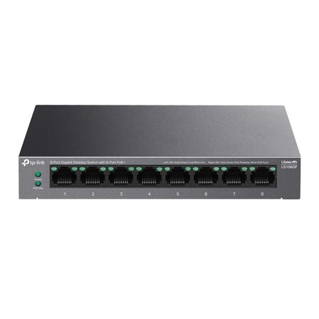 Ls108Gp 8 Port Gigabit + Rj45 62W 250 Metre Poe Mesafe Metal Kasa