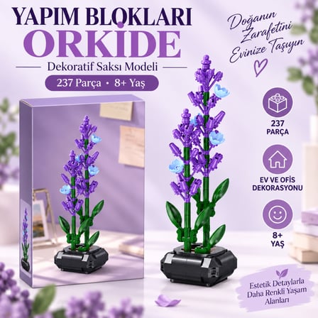 C59027W Saksılı Lavanta Model 205 Parça Block Oyuncak
