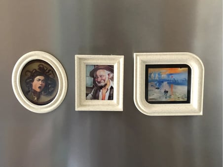 3D Baskı 3lü Mini Tablo Çerçeve Buzdolabı Magneti Güçlü Mıknatıslı Fotoğraflık Dekoratif Set
