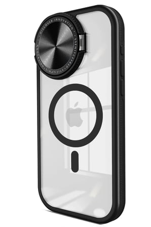 Apple iPhone 15 Pro Max Kılıf Teleskop Lens Magsafe Silikon Kapak - Siyah
