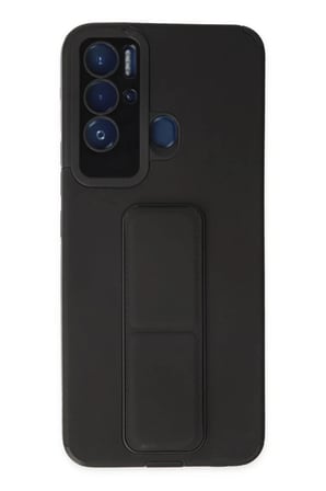 Tecno Pova Neo Kılıf Mega Standlı Silikon - Siyah