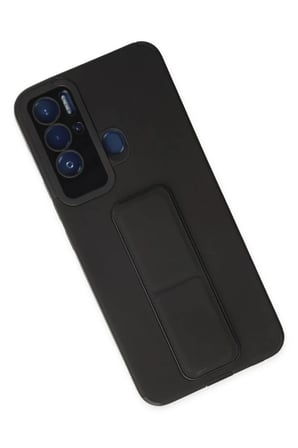 Tecno Pova Neo Kılıf Mega Standlı Silikon - Siyah