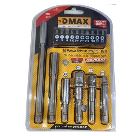 16 Parça Bits ve Adaptör Seti