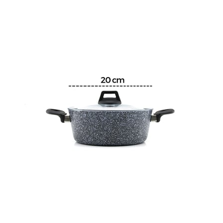 7 Parça Granit Tencere ve Tava Seti (20-24cm Derin, 27cm Cam Kapak, 26cm Tava)
