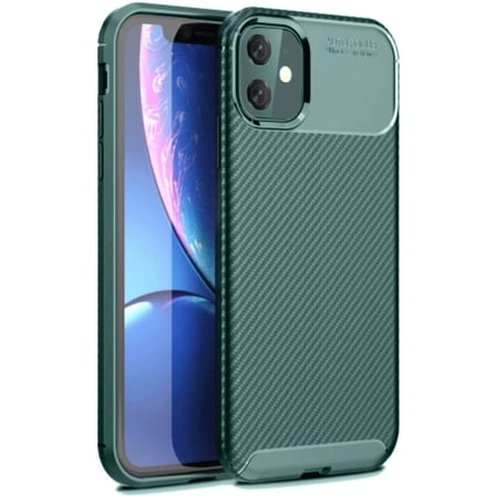 Apple iPhone 11 Kılıf Auto Focus Karbon Kapak - Koyu Yeşil