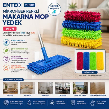 Mikrofiber Makarna Mop Yedek Başlık