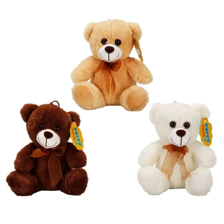 0998 Sun-jhn-pff-sk Peluş Ayı Oturan Kurdeleli 21CM 2R