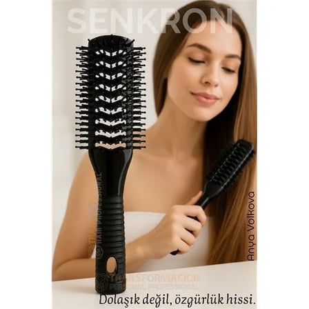 40 Ayak Nano Dolaşık Saç Açıcı 2 Yüzeyli Tarak, Karbon Plastik Gövde, Havalandırmalı Tasarım 720345