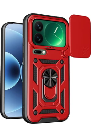 Xiaomi Mi 17 Pro Pars Lens Yüzüklü Silikon - Kırmızı