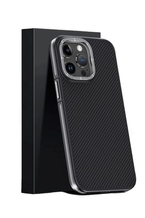 Joko Apple iPhone 15 Pro Max Kılıf Aramid 600D Kevlar Karbon Fiber Magsafe Kapak - Gri