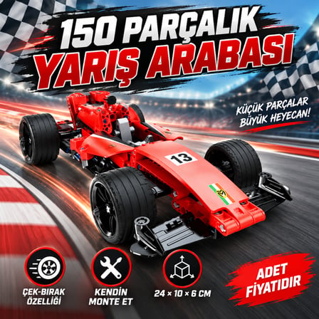 1004068 Yarış Aracı Krmz Pb 150 Prç